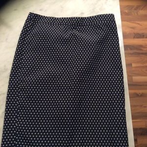 Jcrew Navy Polka Dot Pencil Skirt